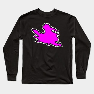 Mayne Island Silhouette in Pink Magenta - Simple Solid Colour - Mayne Island Long Sleeve T-Shirt